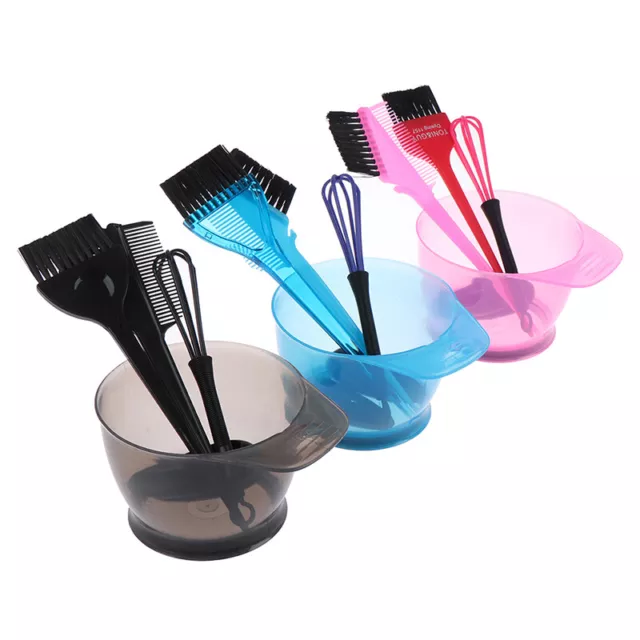 Hair Dye Color Brush Bowl Set With Ear Caps Dye Mixer Hairstyle Accessorie Bf