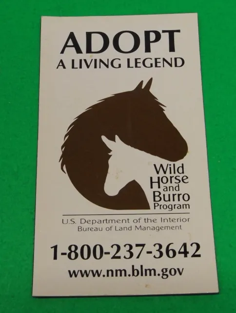BURRO WILD HORSE ADOPT Magnet BLM Mustang Equine Car Trailer Sign