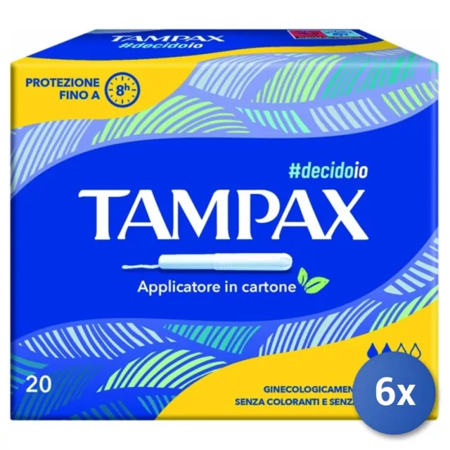 6x Tampax 4015400362920 Produits De Hygiène Femme Absorbant Interne 20 Pièces