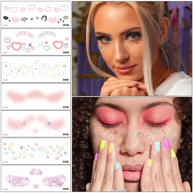 Tatuaje facial extraíble dulce flores pequeñas cara pegatina ojos maquillaje Dec 🙂