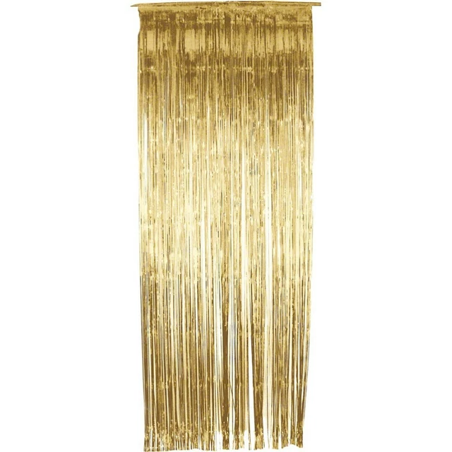 5 Tende Sfondo Con Frange Metallizzate Argento 1x2,5m - Decorazioni Per Feste Di Compleanno, Matrimoni, Baby Shower - 2