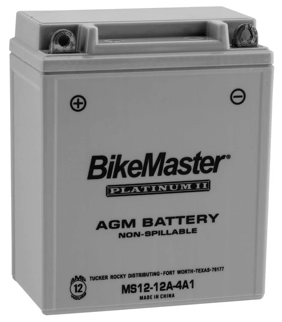 AGM Platinum II Battery BikeMaster HB12A-A-FA Replaces YB12A-A, 12N12A-4A1-1