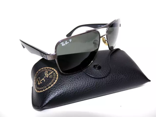 Ray Ban Sunglasses Aviator Metal RB3483 Polarized lens 60mm + case made Italy
