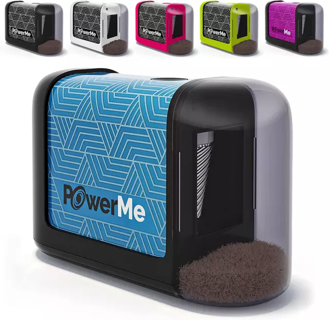 PowerMe Electric Pencil Sharpener - Battery Operated for Home Office School A...