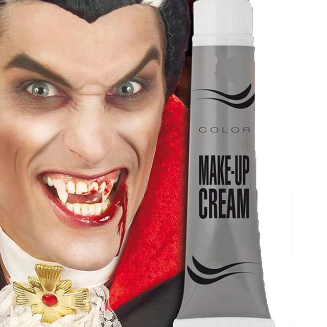 Impermeabile Make Up Grigio Trucco Carnevale Vampiro Dracula