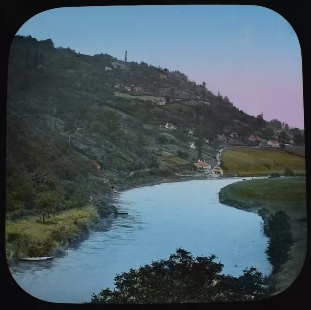 EARLY Magic Lantern Slide WHITECHURCH ON THE RIVER WYE C1888 VICTORIAN PHOTO