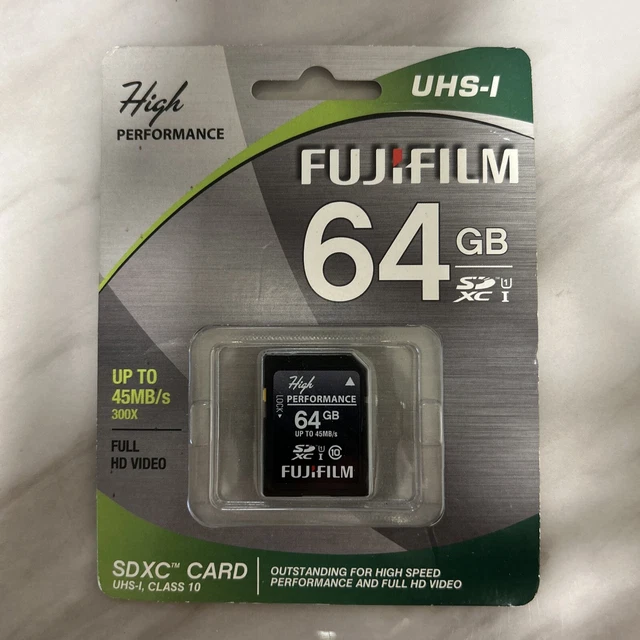 FUJIFILM HIGH PERFORMANCE UHSI 64GB SDHC Card Class 10 Up to 45MB/s