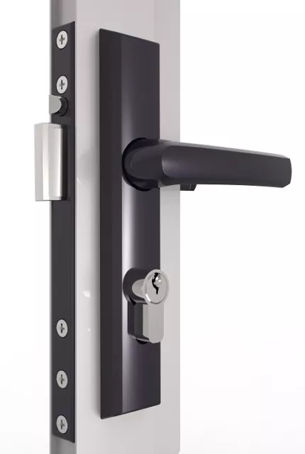 security screen door lock hinged door * Black *( WITH CYLINDERS)