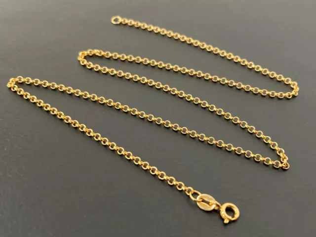 18K Yellow Gold Round Link Necklace Weight 3.13g