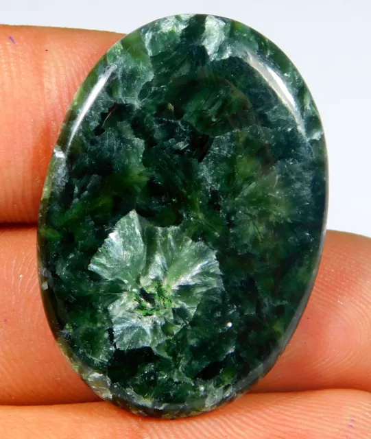 33.Ct Natural Green Seraphinite Oval Cabochon Russian Healing Gemstone Aw=335