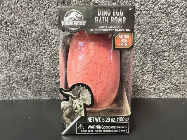 Jurassic World Dino Egg Bath Bomb with Mystery Prize Inside! Strawberry!!