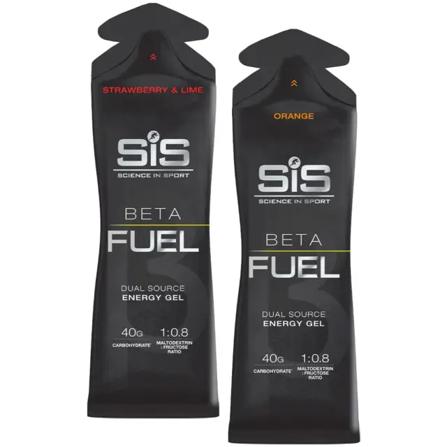 SiS Beta Fuel Energy Gel - 1x 60ml - Strawberry&Lime / Orange - 40g Carb