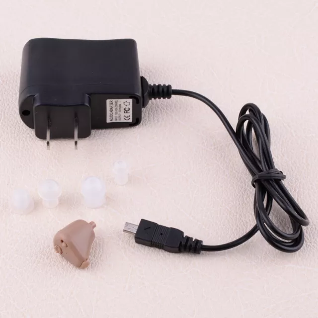 Mini USB Ear-in Hearing Aid Tone Sound Amplifier Assistance Rechargeable #US Nm