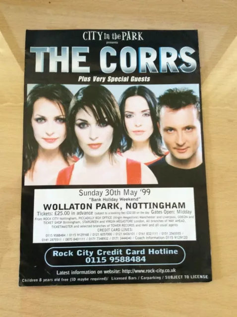 The Corrs - Orig 30Th May 1999 Uk Flyer For 'Talk On Corners World Tour'