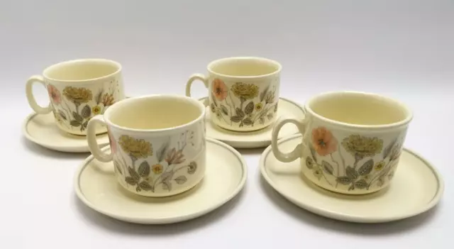 J G Meakin Trend Hedgerow Cup and Saucer Set of 4 Tea