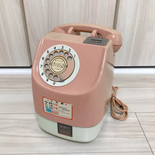 Teléfono público japonés de 10 yenes rosa teléfono raro vintage retro antiguo