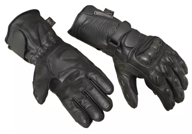 Moto Guantes Nudillos de Carbono Protección Térmico Impermeable de Invierno