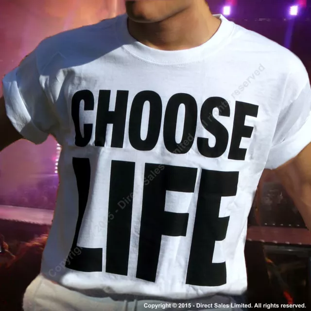 CHOOSE LIFE T Shirt George Michael WHAM Replica Retro 80s Fancy Dress ALL SIZES