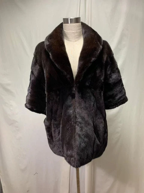 Free Shipping Always Popular 100% Real Usa Mink Lady Fur Stole In Mahogany Color