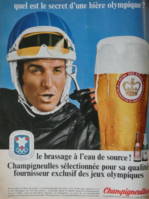 Publicité De Presse 1967 La Bière Champigneulles Sélectionné Aux Jeux Olympique