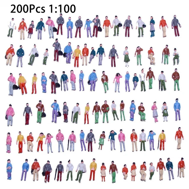 Figurines peintes miniatures à l'échelle Ho 1:87, 20 pièces, modèle ABS Figurines peintes miniatures à l'échelle Ho 1:87, 20 pièces, modèle ABS