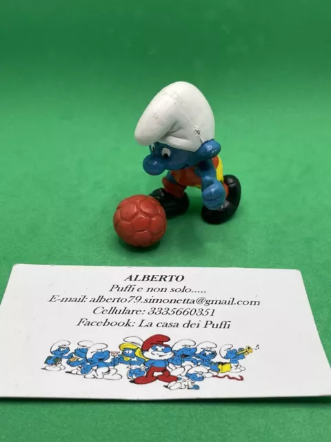 Puffi Smurfs Puffo Calciatore Smurf Soccer 20035 Variante 6A Palla Rossa