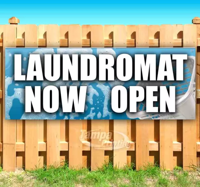 LAUNDROMAT NOW OPEN Advertising Vinyl Banner Flag Sign Many Sizes USA