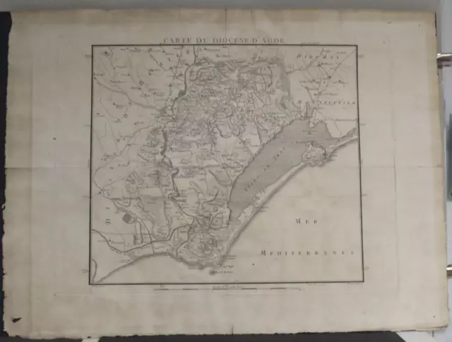 Adge France1781 Bourgoin Large Unusual Antique Original Copper Engraved Map