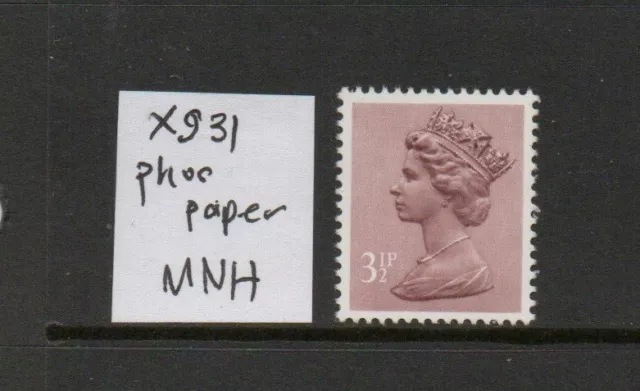 Machin - MNH/UM - 3 1/2p purple-brown - SG X931 (phosphor paper)
