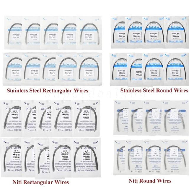 DENTAL ORTHODONTIC ARCH Wire Niti Round/Stainles Steel Rectangular