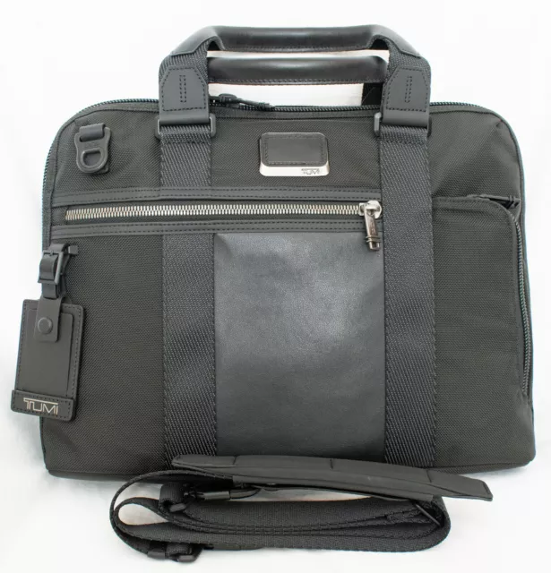 Tumi Alpha Bravo Charleston Black Nylon/Leather Compact Brief #0232610D - NWOT
