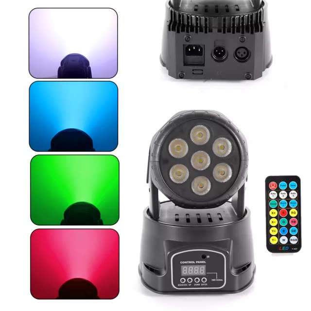 105W RGBW 7 LED Moving Head Stage Lighting Light DMX512 DJ Bar Disco Party Lamp