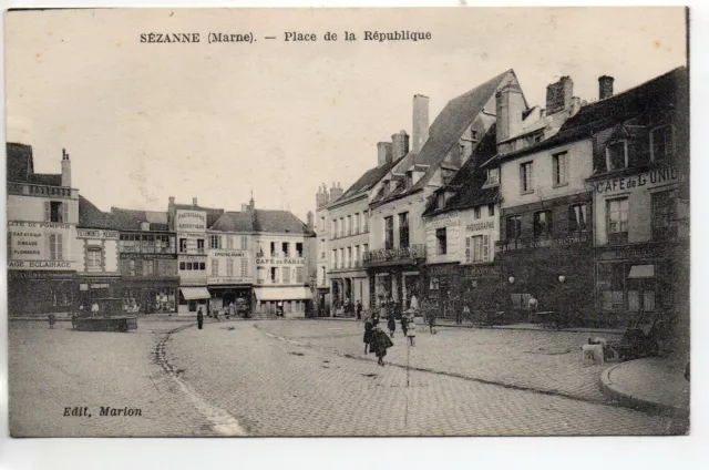 SEZANNE - Marne - CPA 51 - La place de la république