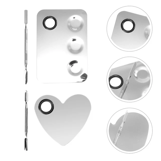 Paletta Per Trucco In Acciaio Inox - Per Mescolare Fondotinta, Ombretti E Smalti - Foto 2