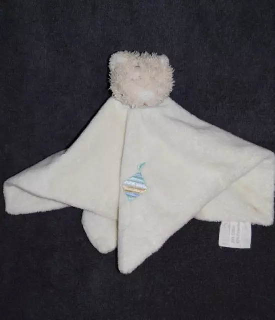 Doudou Plat Ours Ecru Crème BENGY Carré Cerf Volant Echarpe Bleu 3 Dispo TTBE