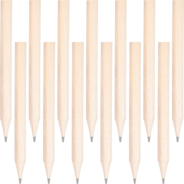 50 pz penne corte rotonde mini penne di legno bambino penne rotonde stelo corto legno