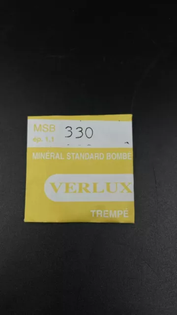 Verre Montre Minéral Standard Bombé Trempé VERLUX  Taille 330 Épaisseur 1,1mm