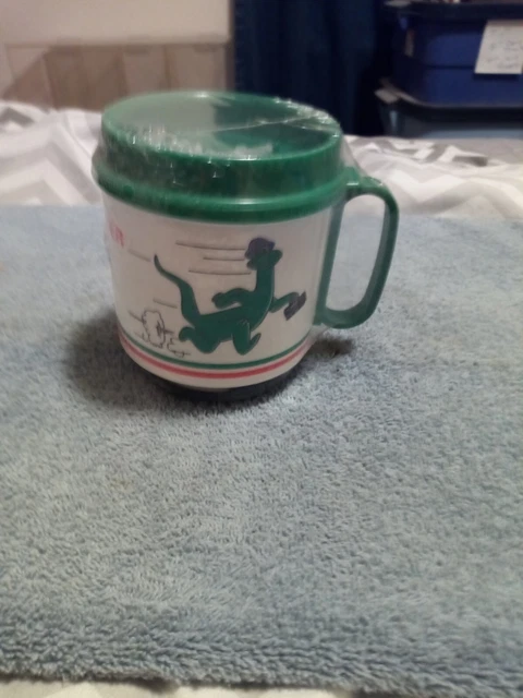 SINCLAIR OIL Thermo Insulated plastic Jumpstarter Mug 12 oz Sealed NOS Dino