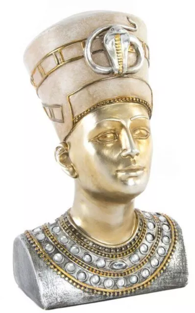 Buste Pharaon couleur or - 24 cm - figurine statue statuette égyptienne Egypte