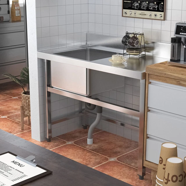 Stainless Steel Catering Sink Commercial Kitchen Sinks Wash Table Drainer Unit
