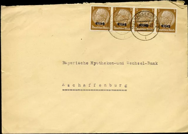 869962) DR Elsass Nr. 1 (4) auf Bankbrief Mülhausen 1941