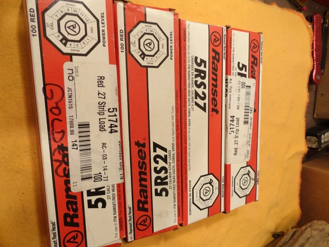 Ramset 5RS27 .27 Red Strip Loads Level 5 for powder actuated tools 4 full boxes