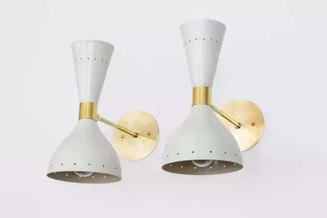 Italienische Diablo-Wandleuchte, Paar Mid-Century-Stilnovo-Lampen, Vanity Lights