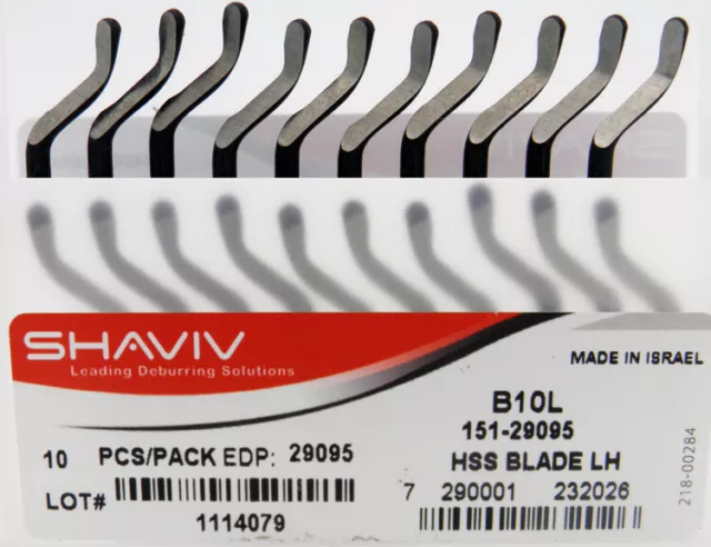 Shaviv 29095 10pcs B10L LH HSS Deburring Blades for Steels,Aluminum,Copper