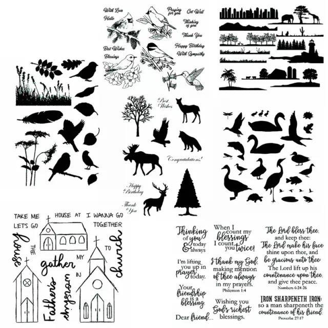 Animals Scene Clear Rubber Stamps Stamping Seal DIY Crafts Scrapbooking Album