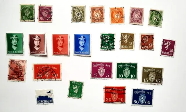 Lote de 24 sellos de Noruega 1926-1939 bud87