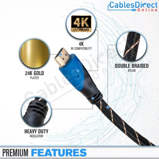 4K HDMI Cable 2.0 Gold Plated 3ft 6ft 10ft  20ft 30ft 40ft 50ft 100ft Lot 3