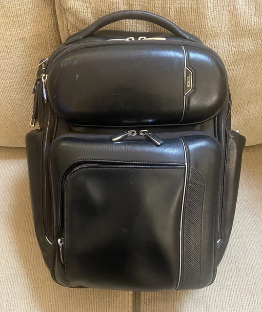 Tumi Arrive Exclusive Barker Leather Backpack Black