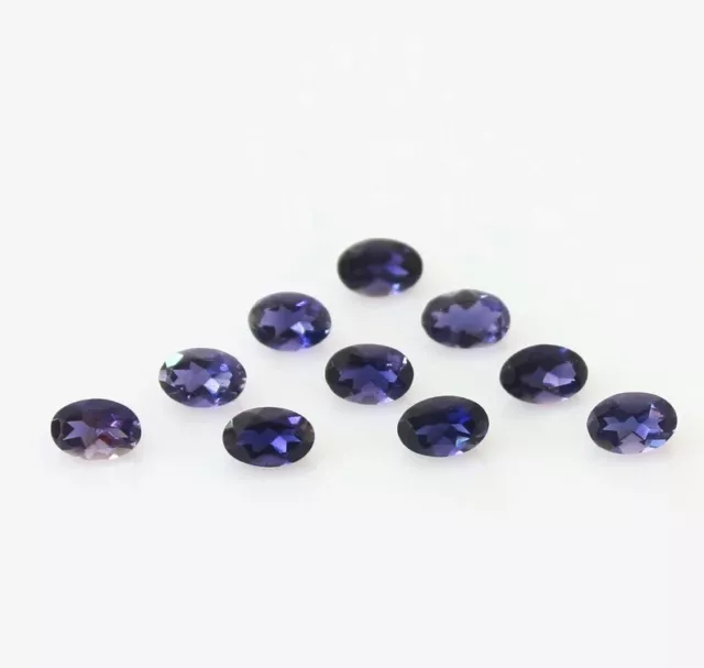 Natural Iolite 5x3mm Oval Faceted Cut Calibrated Size Loose Gemstone 10 Pcs