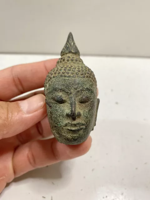 Antique Chinese 18th or early 19th Century Bronze Buddhas Head